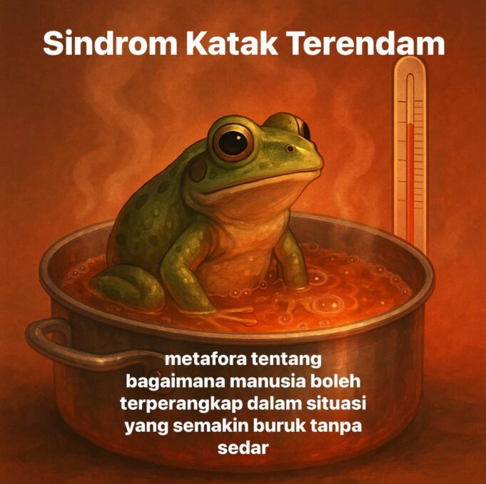 Fahamkan Sindrom Katak Terendam (Boiling Frog Syndrome) ialah metafora tentang bagaimana perubahan perlahan-lahan yang tidak disedari boleh membawa kepada kesan yang merugikan.
Tajuk: Mendalami Sindrom Katak Terendam: Risiko Perubahan Perlahan dalam Kehidupan