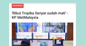 Senyuman Hujan: Ribut Tropika Seny Sah Dikenal Pasti oleh MetMalaysia