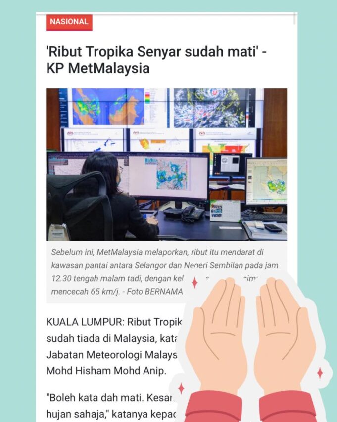 Senyuman Hujan: Ribut Tropika Seny Sah Dikenal Pasti oleh MetMalaysia