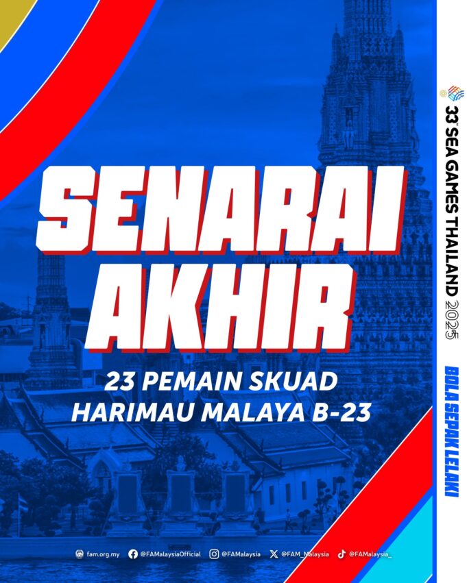 Skuad Harimau Malaya B-23: Senarai Akhir 23 Pemain Ke Sukan SEA 2025 di Bangkok