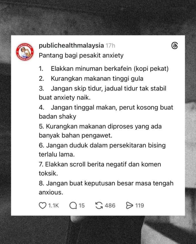 Rutin Harian dan Kesan Kecil terhadap Anxiety