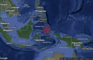 Gempa bumi sederhana dengan magnitud 5.8 melanda Laut Molucca Utara.