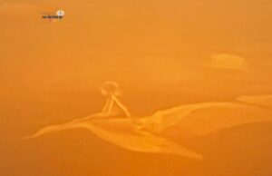 Imaginasi Terbang: Anak dan Burung di Awan