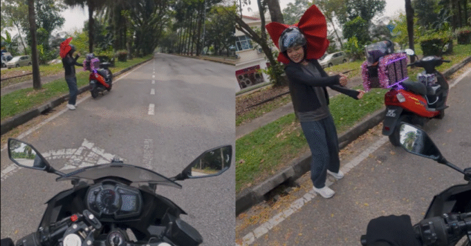 “Terlihat dari Jauh Reben Besar Itu” – Gelagat Wanita Menari di Lorong Sepi Menghiburkan Netizen.