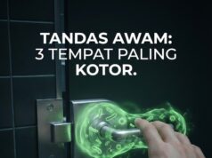 Ada 3 tempat dalam tandas awam yang lebih kotor dari mangkuk tandas: tombol pintu, pemegang tisu, dan permukaan sinki.
