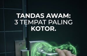 Ada 3 tempat dalam tandas awam yang lebih kotor dari mangkuk tandas: tombol pintu, pemegang tisu, dan permukaan sinki.