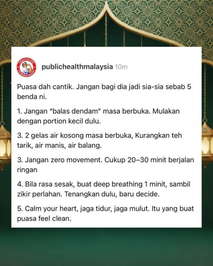 “Memelihara Keindahan Puasa: Elakkan Tabiat Negatif”