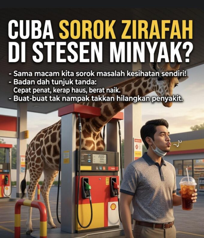 Petualangan ZIRAFAH di Stesen Minyak: Kisah yang Tak Terduga