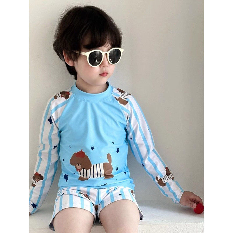 baju renang budak baju mandi budak lelaki 2026 musim panas baru bayi pelindung matahari kanak-kanak lelaki cepat kering baju renang bercetak baju renang baju renang kanak-kanak lengan panjang baju renang pantai