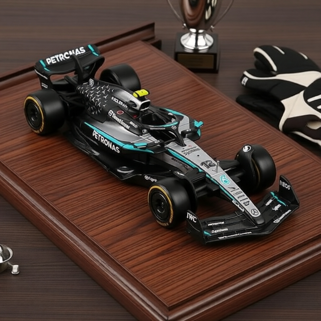 Bburago 1:43 W16 F1 Diecast - 2025 Russell & Antonelli F1 Team Edition Bburago 1:43 W16 F1 Diecast - Edisi 2025 Pasukan F1 Russell & Antonelli
