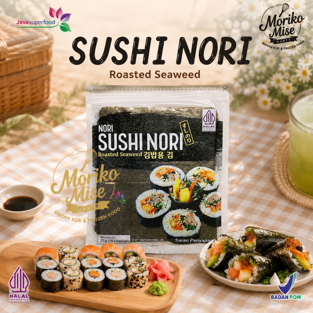 [ Java Super Sushi NORI Gold ] Roated Seaweed Roasted Nori Gim/ Sheets for Sushi Livers Kimbab Sushi Seaweed Halal