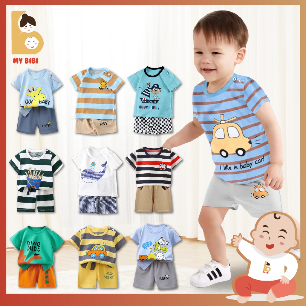 Kids clothes set baju budak lelaki lengan pendek baby clothes baju set budak lelaki baju set budak perempuan tshirt kids