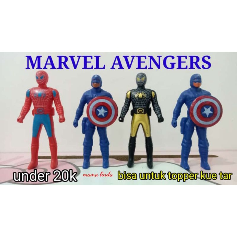 Marvel Avengers toys. Marvel toys heros. Marvel miniatures. Marvel mini figures spiderman and Captain Americaheros. Mini figures can be used for cake toppers.