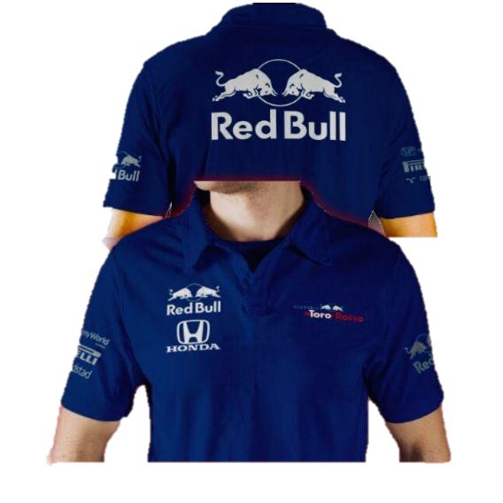 NAVY White Redbull Honda Torro Rosso Men Short Sleeve Graphic Polo Shirt Baju lelaki casual motorsport F1 Sepang