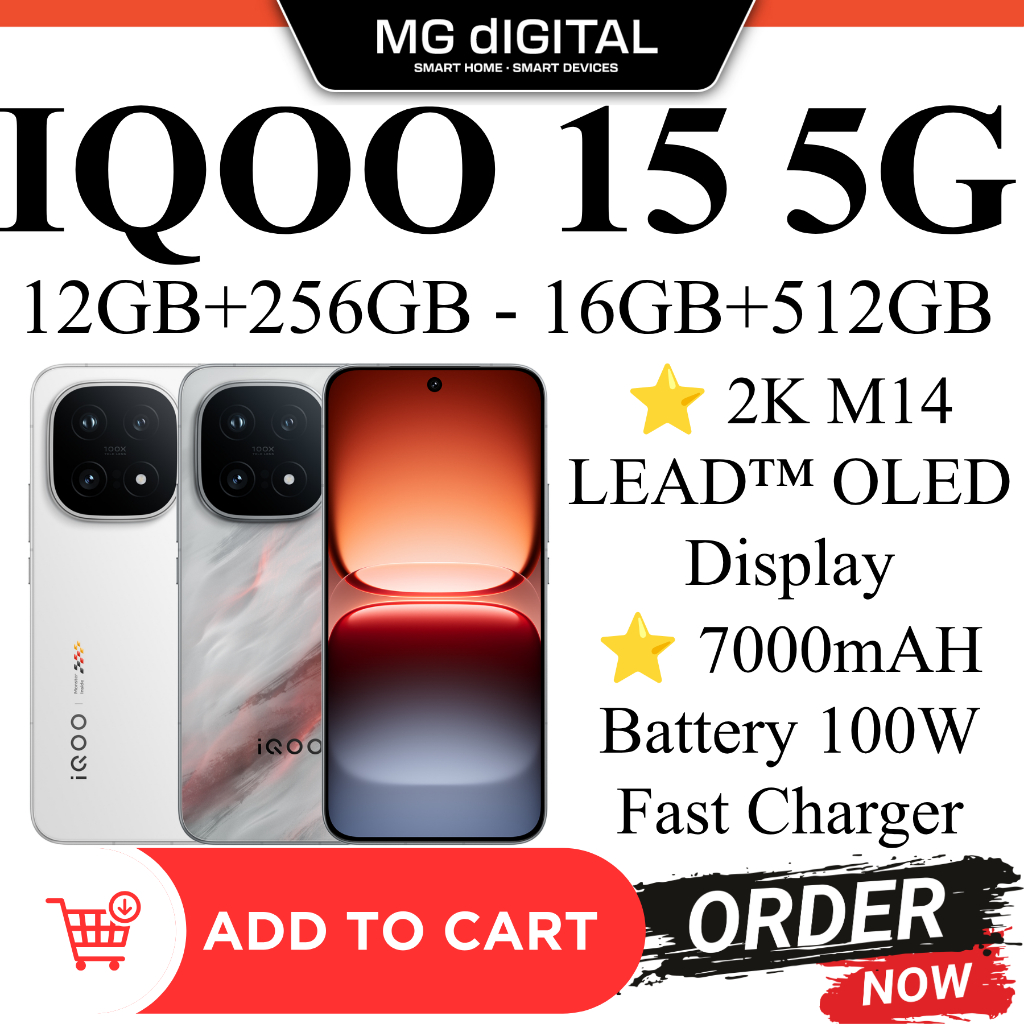 [READY STOCK] iQOO 15 5G (12GB+256GB / 16GB+512GB) l 7000 mAh Battery l Snapdragon® 8 Elite Gen 5