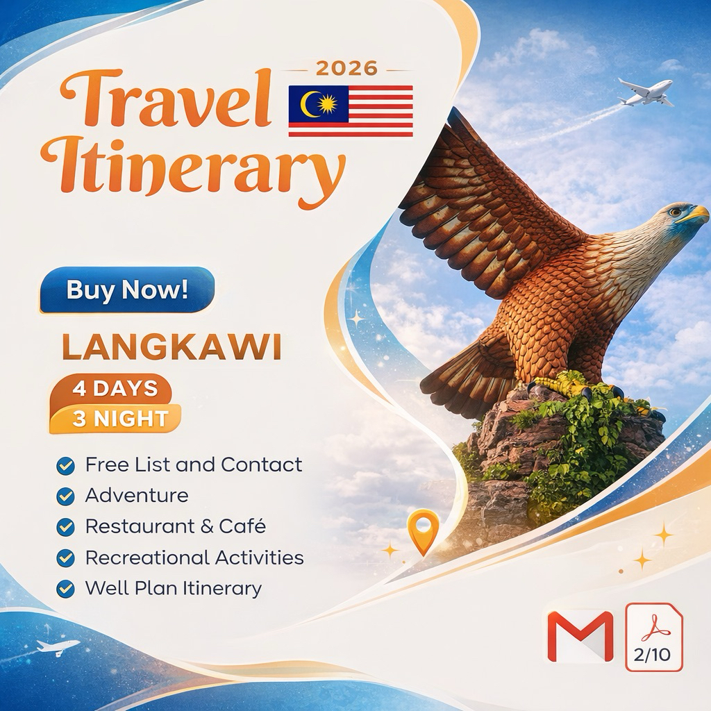 TJourney Travel Itinerary Plan Template to Langkawi Malaysia Full List Activity and Contact