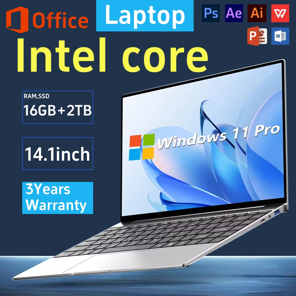 2026 New Intel Core i9 Laptop 16GB RAM 1/2TB SSD Portable Laptop 14.1-inch Windows 11 Por Laptop Office