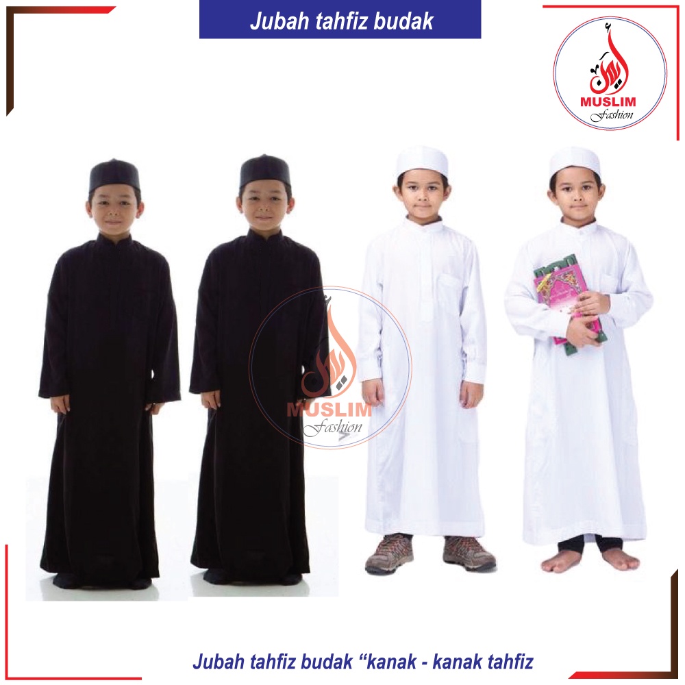 Jubah Tahfiz Al Hera Putih Hitham Lelaki Tahfiz Jubah tahfiz Budak kanak - kanak tahfiz