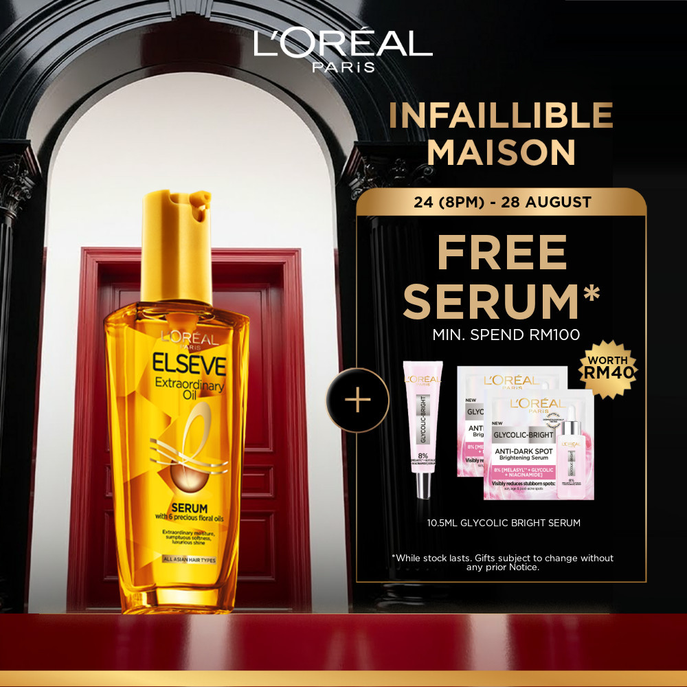 L’Oréal Paris Extraordinary Oil Gold Hair Serum (100ml) Smooth and Shine Treatment for All Hair Types